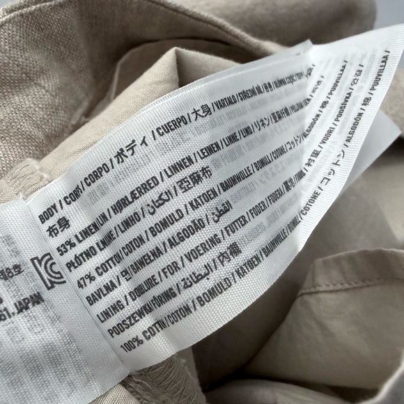 NWT Abercrombie & Fitch Linen Blend Ruched Square Neck Mini Dress Beige Size S - Picture 13 of 16